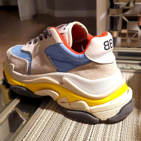 Balenciaga Blue and Yellow Sneakers - Picture 1 of 9